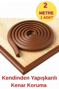 2 Metre 1 Adet Kahverengi Yumuşak Kauçuk Koruma Bebek Odası Mobilya Kenar Köşe Koruma Darbe Emici